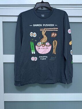 Ramen Pusheen Box Exclusive Culturefly Gray L/S T-shirt sz XS  Cat Bowl NWT
